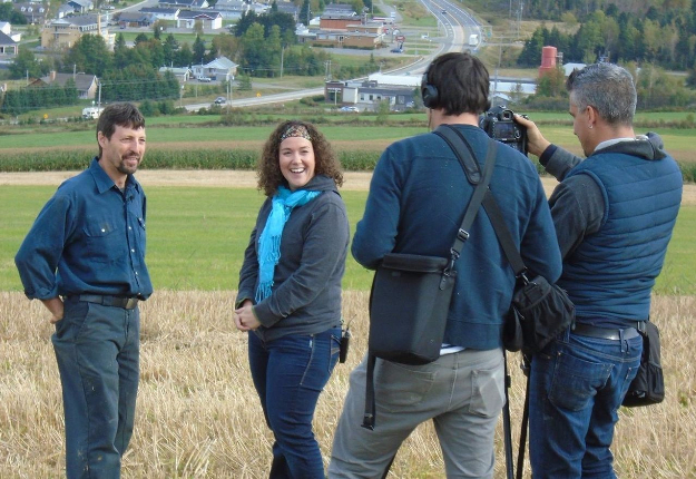 Tournage à la Ferme Fernand Boivin, de Saint-Tite-des-Caps. Crédit photo : Nathalie Brisson