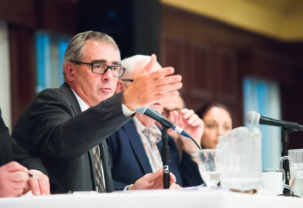 « Avec l’accord du conseil général de l’UPA, on veut aller de l’avant pour demander au gouvernement de modifier un article de la loi qui nous permettrait de financer l’organisation de façon très équitable. » – Marcel Groleau. Crédit photo : Martin Ménard/TCN