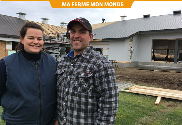 La ferme laitière No-Chan construit un bâtiment pour pouvoir accueillir deux robots de traite et éventuellement agrandir son troupeau. Crédit photo : Anne-Marie Poulin