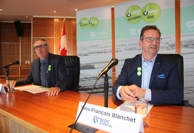 Le 25 septembre, le chef du Bloc québécois était dans les murs de l’Union des producteurs agricoles. Crédit photo : Julie Mercier/TCN