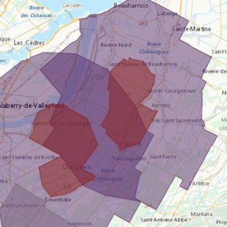 Plusieurs sites d’élevage commerciaux de volailles du secteur de Saint-Louis-de-Gonzague, dans l’ouest de la Montérégie, ont été frappés par la grippe aviaire depuis le début du mois de février. Des zones de restriction ont été érigées dans le secteur. Photo : ACIA