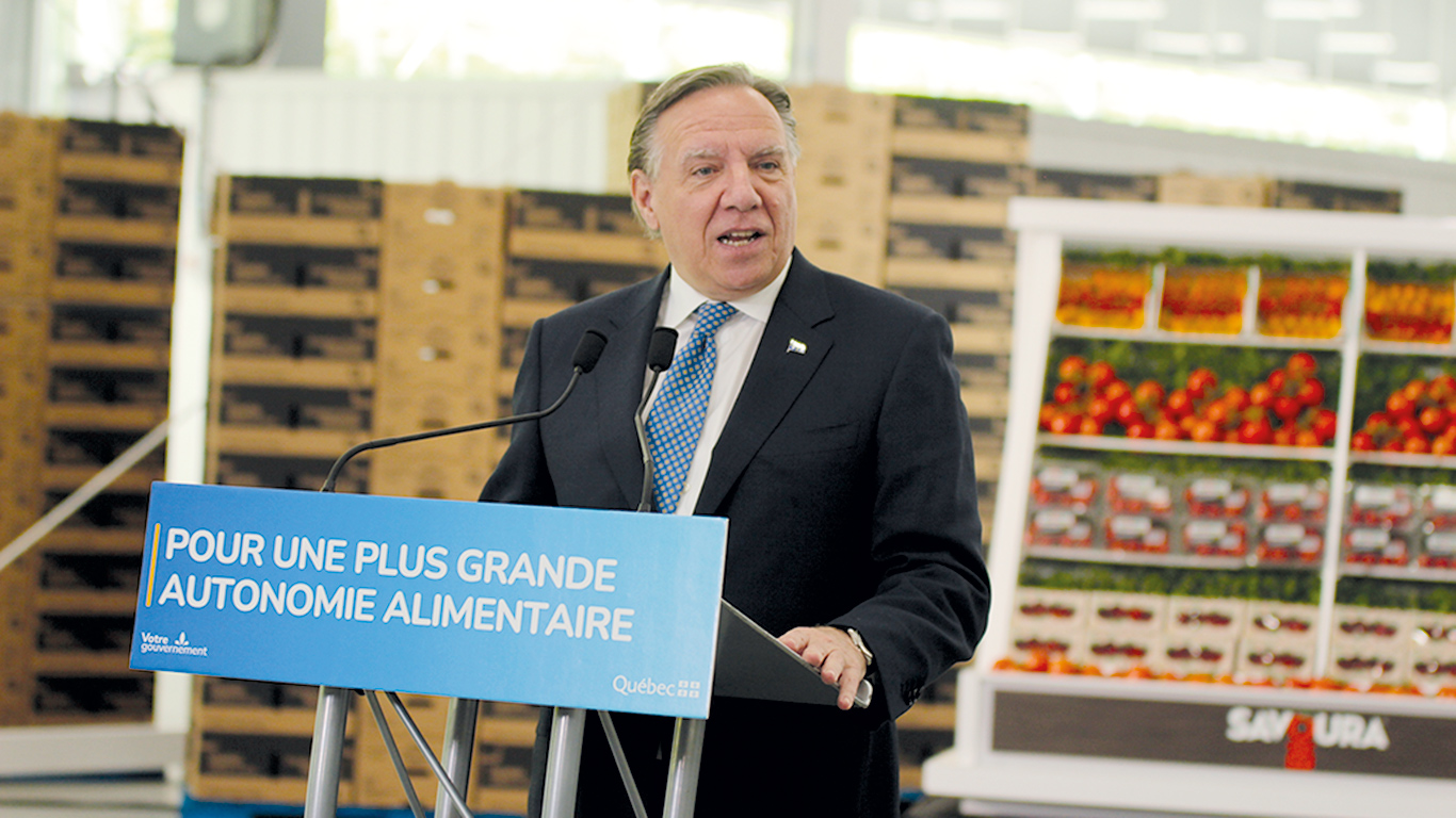 Depuis la pandémie, le concept d’autonomie alimentaire revient souvent à la bouche du premier ministre François Legault. Photo : Caroline Morneau/TCN