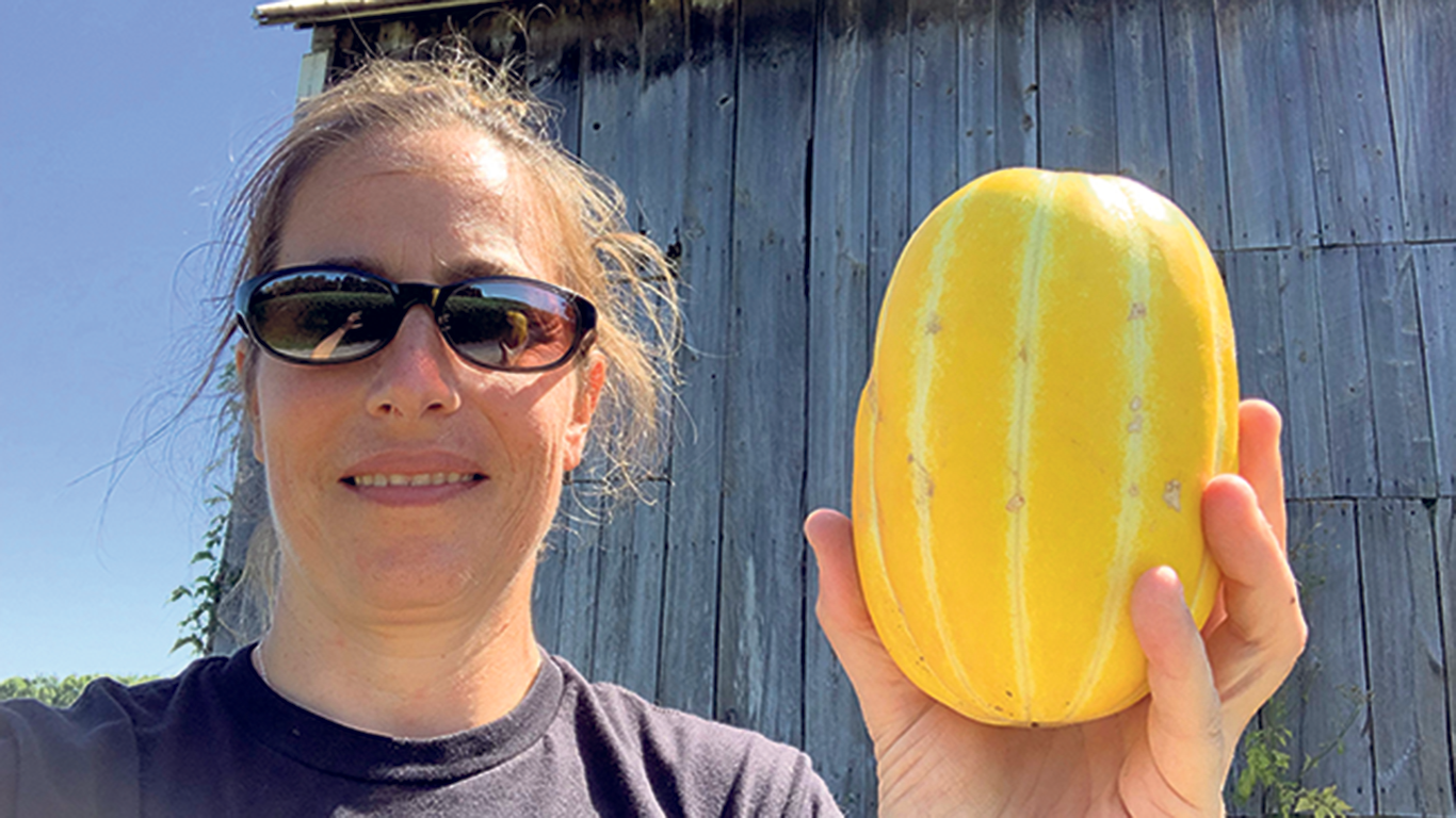 Julie Nichols et un melon coréen. Photo : Gracieuseté d’Organzo