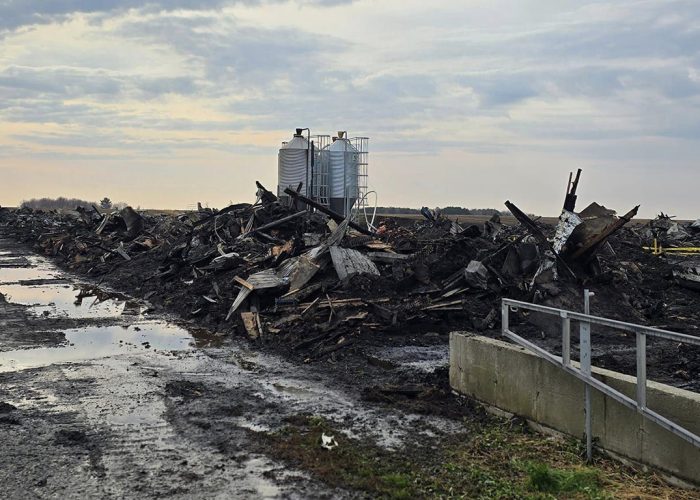 Il ne reste plus rien des deux poulaillers. Photo : Flash Incendies Montérégie