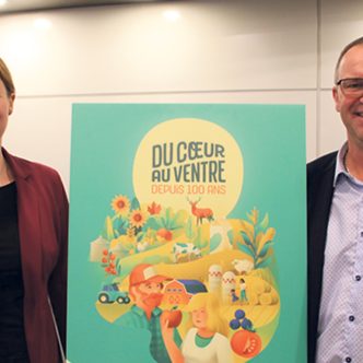 Julie Bissonnette et Éric Houle ont été élus à la présidence et à la vice-présidence de la Fédération de l’UPA du Centre-du-Québec. La productrice de L’Avenir est devenue la première femme à occuper ce poste au sein de l’organisation régionale. Photo : Fédération de l’UPA du Centre-du-Québec